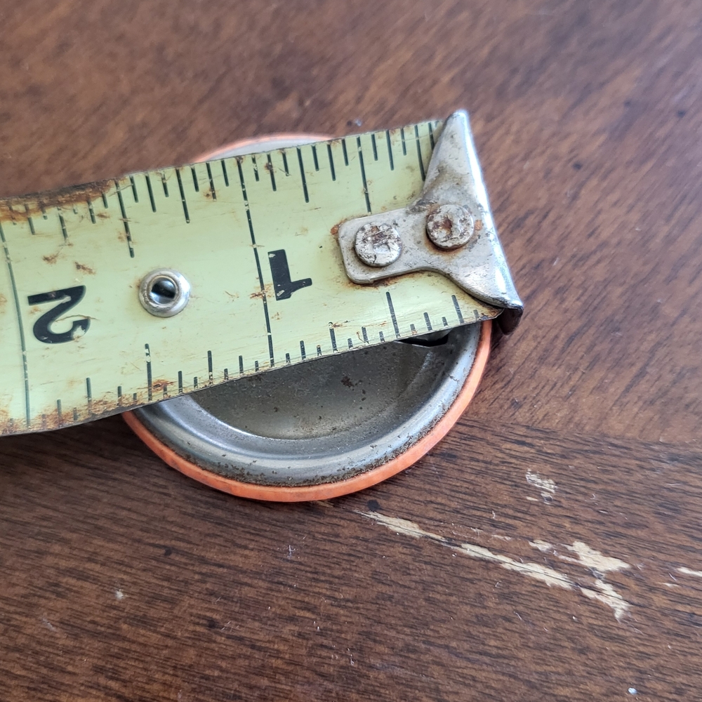 Orange Caution Button Pin - Picture 2 of 2